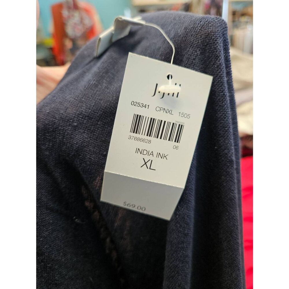 J Jill Navy Linen Cardigan Sweater Womens Size XL NEW TAGS - Picture 7 of 10